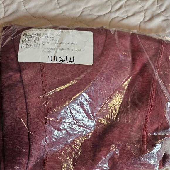 LIke New Lululemon Invigorate HR Leggings Heather Mulled Wine Sz 20 - Picture 12 of 12